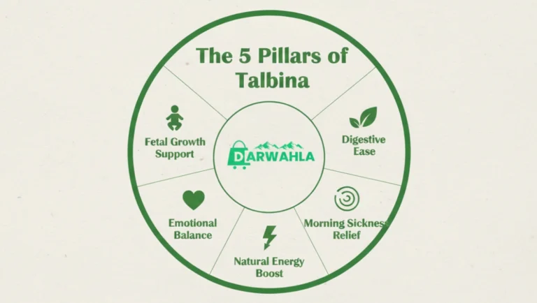 circular-chart-detailing-five-talbina-benefits-during-pregnancy-for-mother-and-fetal-growth