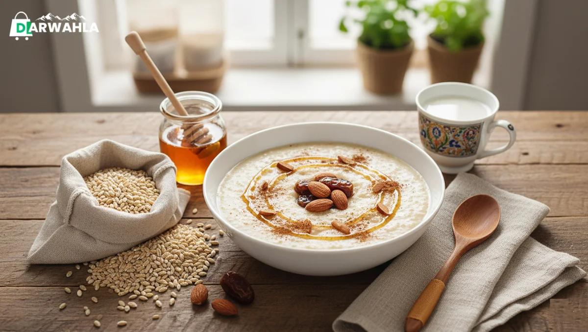 creamy-bowl-to-describe-what-is-talbina-with-honey-and-nuts