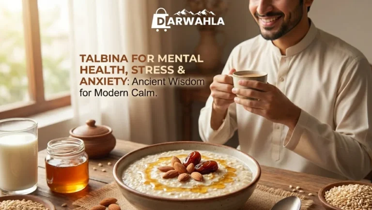 man-happily-using-talbina-for-mental-health-stress-and-anxiety-to-find-inner-peace