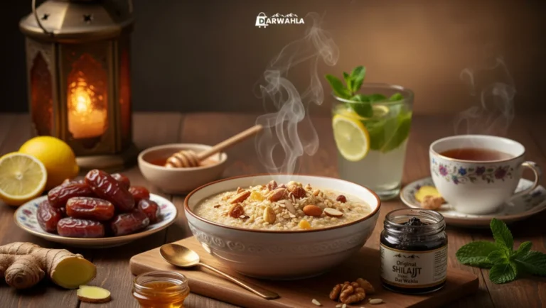 traditional-pakistani-suhoor-with-darwahla-talbina-and-original-shilajit